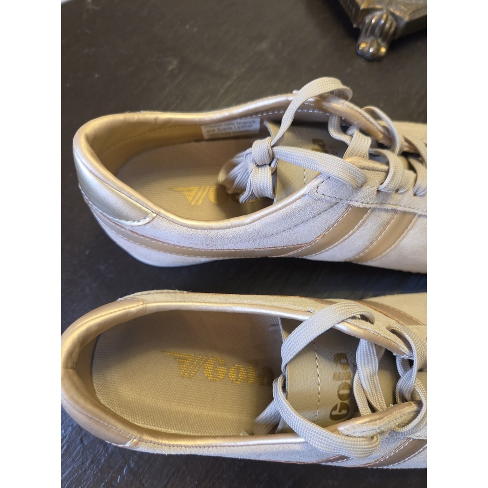 NEW! Gola Women's Bullet Pearl Trainers Suede Casual Sneakers Bone Size 7.5 $120 - Picture 13 of 14